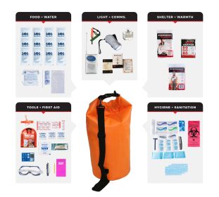 1 Person Comfort Survival Kit, Dry Bag