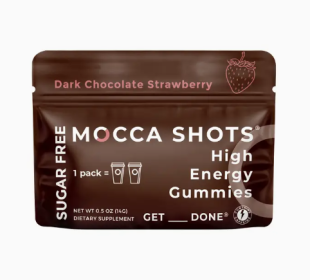 Sugar Free Mocca Shots Energy Gummies with Caffeine | 12-Pack - Dark Chocolate Strawberry