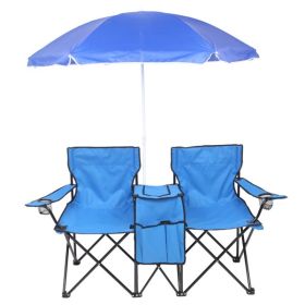 Outdoor Beach Fishing Chair With Umbrella In Blue