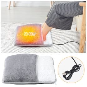 Winter Electric Foot Heating Pad USB Charging Soft Plush Washable Foot Warmer Heater Improve Sleeping Household Foot Warming Mat Electric Foot Warmer