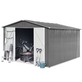 Metal garden sheds 10ftx12ft outdoor storage sheds Grey