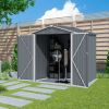 Outdoor Storage Shed 6 x 4 FT Large Metal Tool Sheds, Heavy Duty Storage House with Sliding Doors with Air Vent for Backyard Patio Lawn to Store Bikes