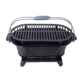 Portable Cast Iron BBQ Grill with Grate for Outdoor