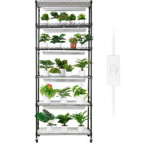 VEVOR DIY Plant Stand with Grow Lights 6 Tiers 192W 70.9" Tall Plant Grow Shelf