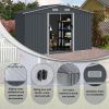 Outdoor Storage Shed 6 x 4 FT Large Metal Tool Sheds, Heavy Duty Storage House with Sliding Doors with Air Vent for Backyard Patio Lawn to Store Bikes