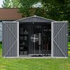 Outdoor Storage Shed 6 x 4 FT Large Metal Tool Sheds, Heavy Duty Storage House with Sliding Doors with Air Vent for Backyard Patio Lawn to Store Bikes