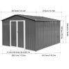 Metal garden sheds 10ftx12ft outdoor storage sheds Grey