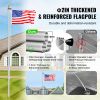 VEVOR 20FT Detachable Flagpole Kit Heavy Duty Aluminum Flag Pole American Silver