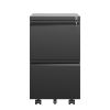 2 Drawer Metal Mobile File Cabinet, Rolling File Cabinet with Lock for Hanging Legal/Letter/A4 Size,Fully Assembled Except Wheels