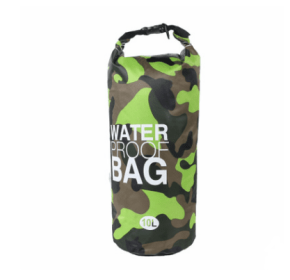 Camouflage waterproof bucket bag beach bag waterproof bucket bag outdoor drifting waterproof bag waterproof bag (Option: Green-15L)