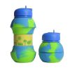 550ML Collapsible Water Bottles Outdoor Sports Fold Water Cup Silicone Leakproof Portable Kettle Travel Children Adult Bottle