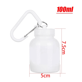 Mini Portable Protein Powder Bottles with Keychain Health Funnel Medicine Bottle Small Water Cup Outdoor Sport Storage (Color: 100ml-02)