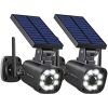 Techage SL669; Solar Battery Powered; Fake Security Camera; Motion-Activated Floodlights; Realistic Look; Easy To Install; IP66 Waterproof; Warning St