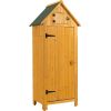 30.3"L X 21.3"W X 70.5"H Outdoor Storage Cabinet;  Wooden Tool Shed for Garden Patio Backyard,  Natural/Gray