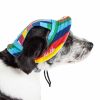 Pet Life 'Colorfur' Uv Protectant Adjustable Fashion Canopy Brimmed Dog Hat Cap