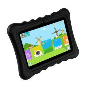 Shock-resistant Silicone Snap-on Case with Stand for 7' Tablets (Color: Black)