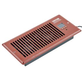 VEVOR Register Booster Fan, Quiet Vent Booster Fan Fits 4' x 10' Register Holes, with Remote Control and Thermostat Control (Color: Brown, Item Size: 4 x 10 in)